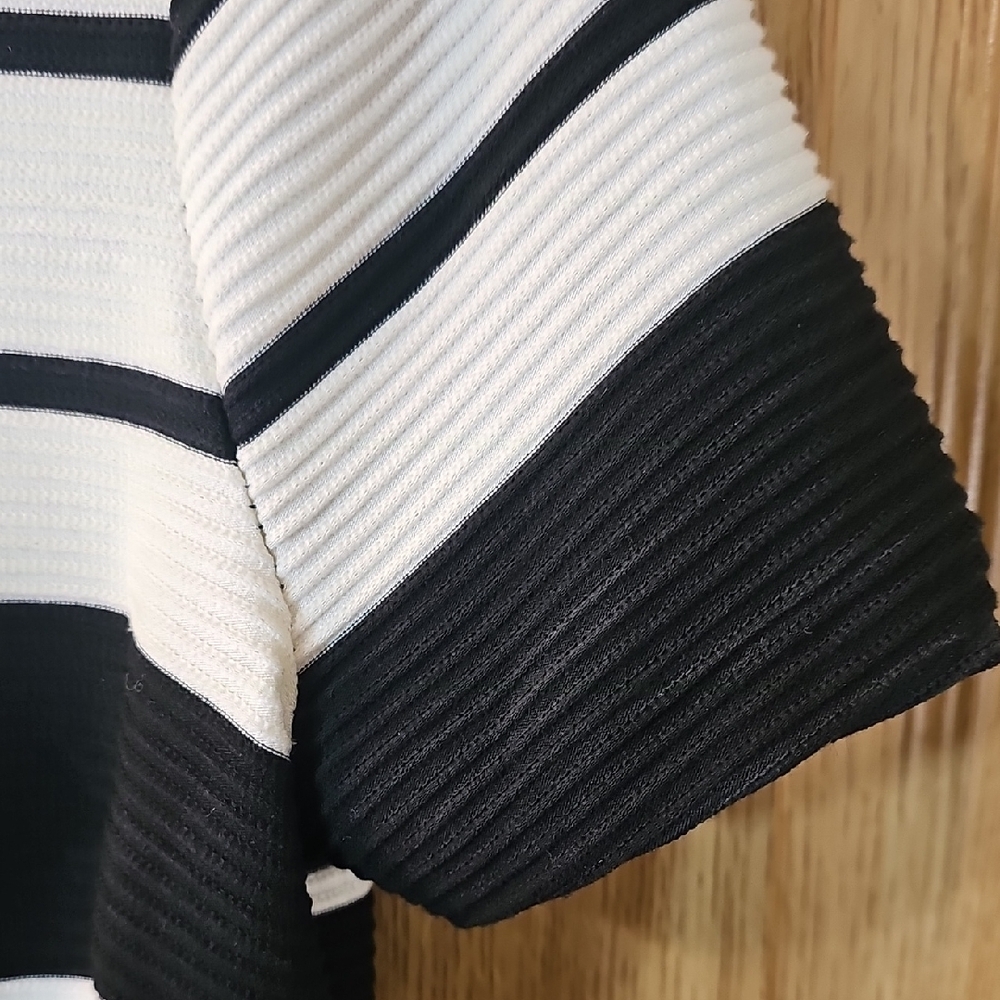 Badgley Mischka Black and White Striped Blouse - Picture 4 of 11